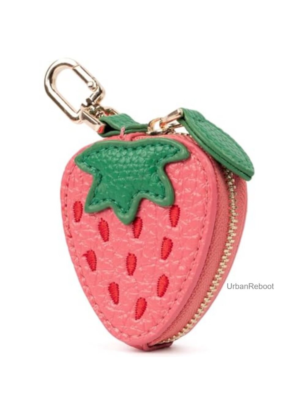 Mini Textured Leather Coin Purse Bag Charm Keychain Airtag Holder